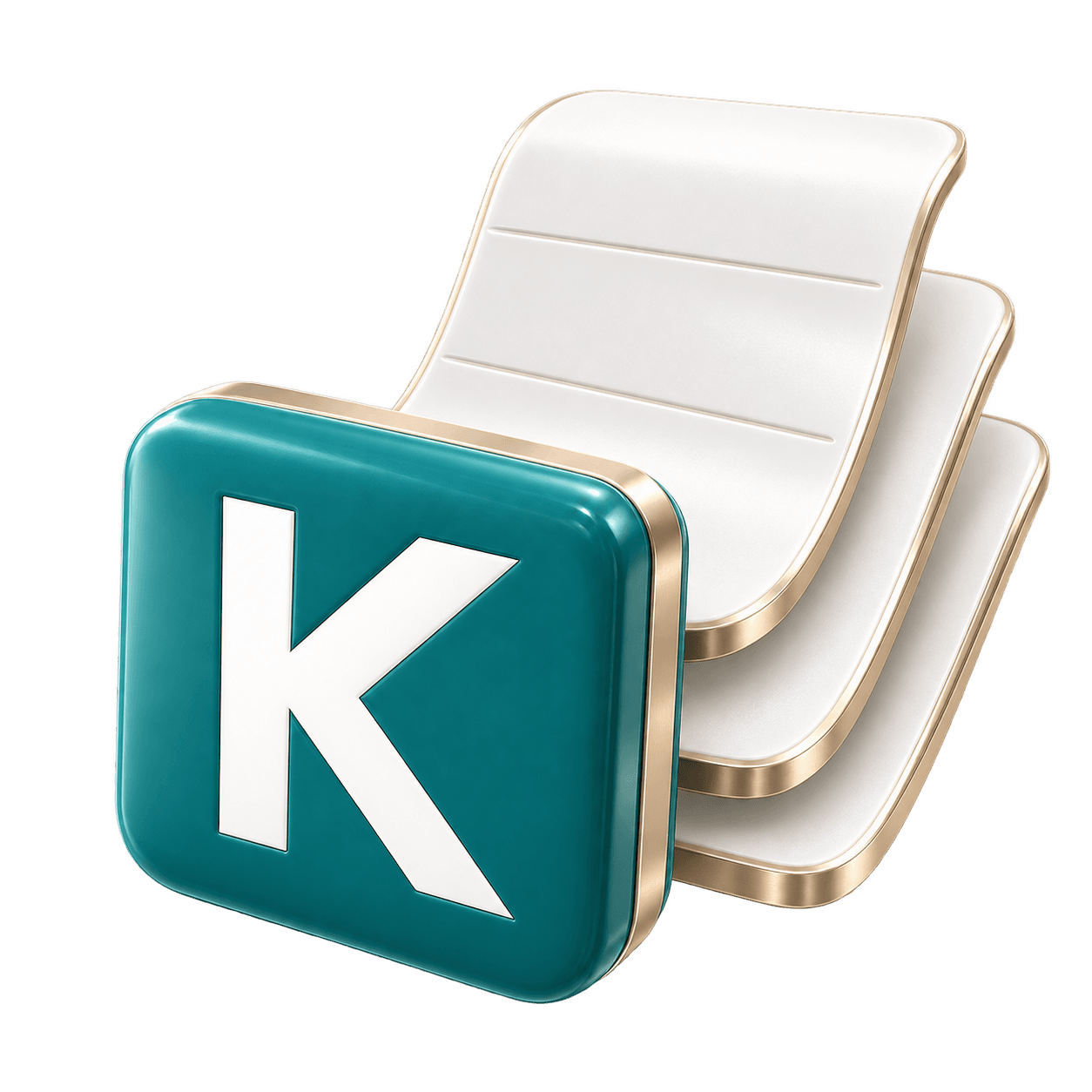 The temporary K app mark with stepped order cards